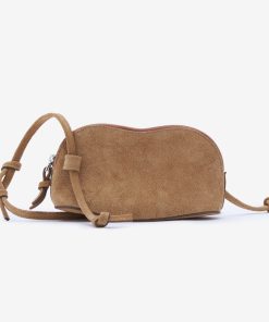 Túi đậu da lộn màu nâu sáng