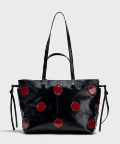 Túi Rủ Tote màu Polkadot Black Cherry Pattent