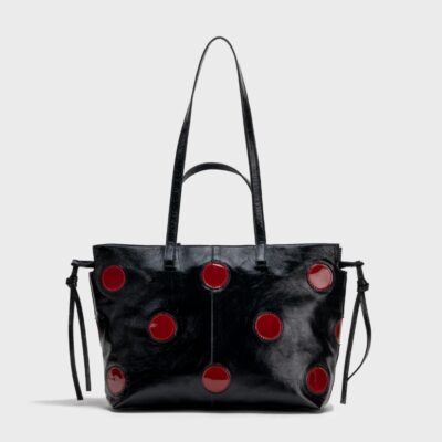 Túi Rủ Tote màu Polkadot Black Cherry Pattent
